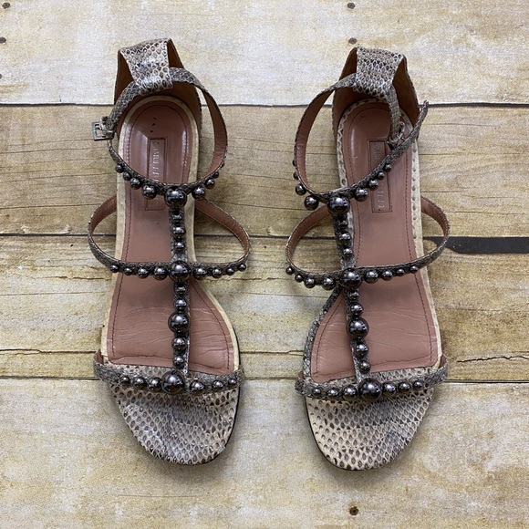Samuele Failli Snakeskin Strappy Sandals - Picture 1 of 5